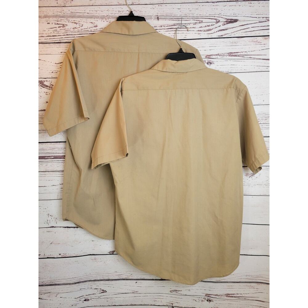 Lot of 2 Military Creighton Tan Army Uniform Button Down Shirts Men's Size M/L - Picture 8 of 8